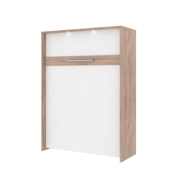 Cielo 60W 59W Full Murphy Bed, Rustic Brown & White